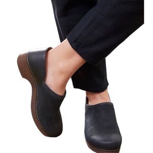 Dansko Brenna Blue Suede Clogs Sz 7.5